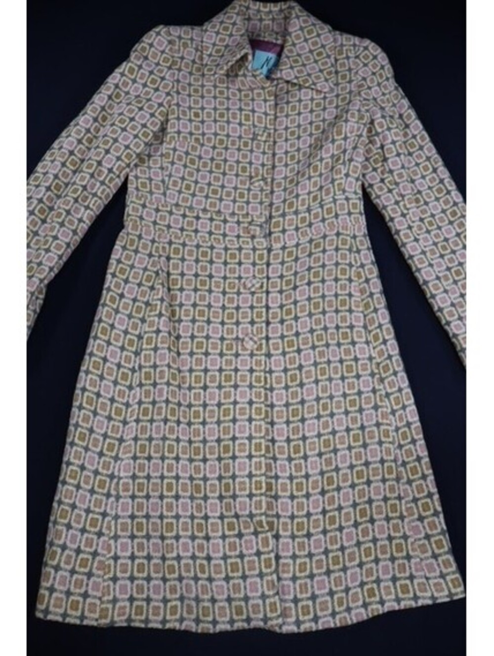Y2K Marciano Women's Vintage Patterned Wool Blend Coat